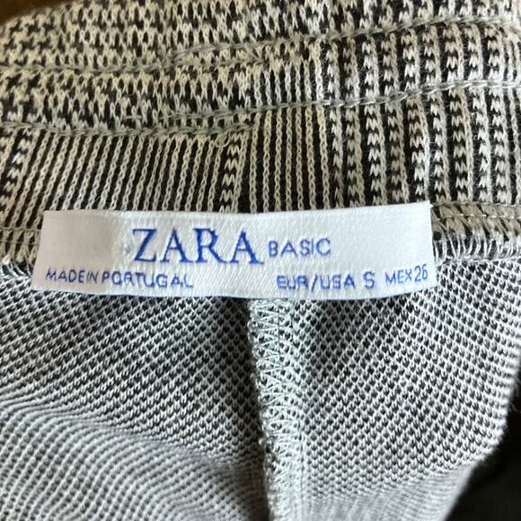 Zara Basic Womens Pants Black White Plaid Pull On Drawstring Pockets Small - Picture 4 of 10